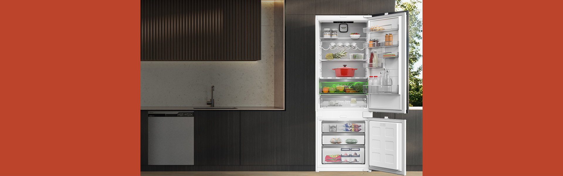 Grundig erweitert Einbau-Serie: flüsterleiser Kühlschrank mit viel Platz für Lebensmittel