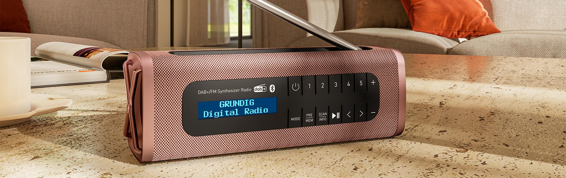 Radio analógica portátil con aspecto antiguo, radio dab fm con