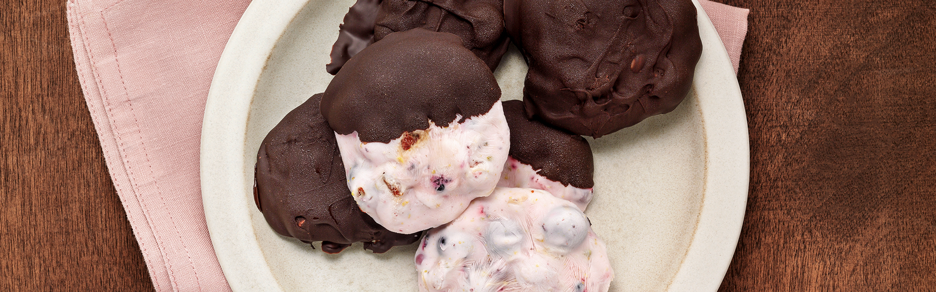 Chocolate Glaze Berry Yogurt Bites