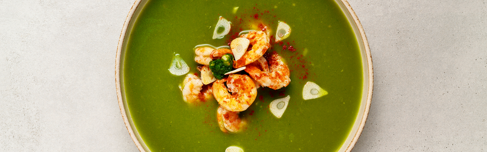 Shrimp Pesto Soup